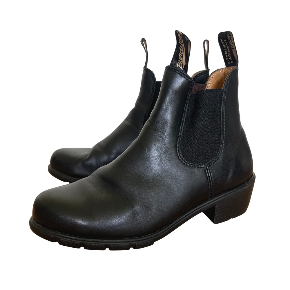 Blundstone 1671 Women Black Leather Heeled Chelsea Boots Tasmania Australia